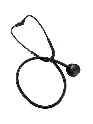 EMI Premium Clinical Light Weight 4oz Dual Head Stethoscope - Stealth Black - For Nurses, Doctors, Medical Professionals, EMT's