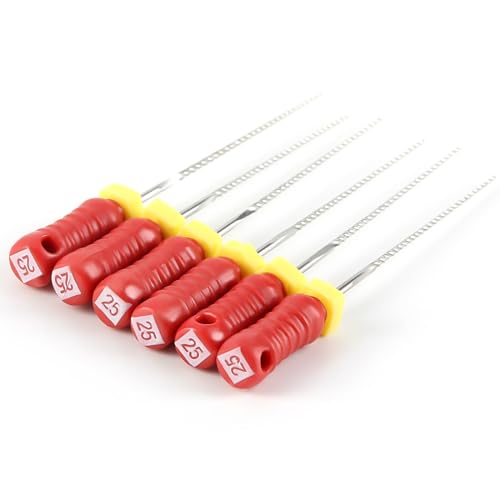 JMU Dental K Files #25 25mm, Stainless Steel Hand Use Files 6 Pcs/Pack #25 (25mm) 1