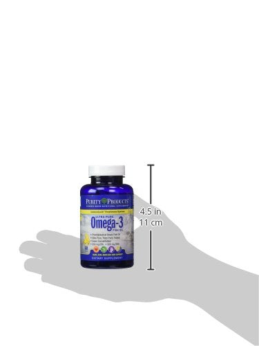 Purity Products - Ultra Pure Omega 3 ,60 softgels | Omega 3 Essential Fatty Acids - EPA, DHA & DPA - High Absoption Triglicerides - with LemonLock Freshness Technology Lemon 60 Count (Pack of 1)