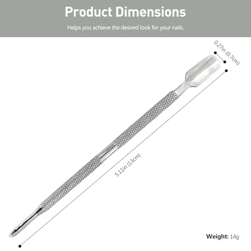5-Piece Dual-Sided Cuticle Pusher Set - Professional Stainless Steel Manicure Pedicure Nail Care Tools