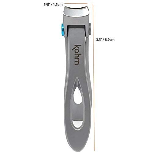 KOHM Nail Clippers for Thick Nails - Heavy Duty, Wide Mouth Professional Fingernail and Toenail Clippers for Men, Women & Seniors, Silver Curved-silver - BeesActive Australia