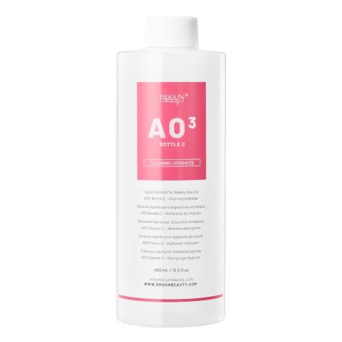 BRÜUN Aqua Facial Serums for Face Cleansing – A Pack of 400ml 3 Aqua Peeling Solution AS1, SA2, and AO3 –Skin Care Solution for Vacuum face Cleaning Jet for Home and Spa
