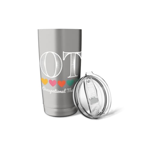 Funny OT Mental Health Occupational Therapy Stainless Steel Insulated Tumbler Brushed Steel 20 Ounces