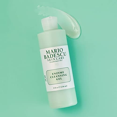 Mario Badescu Enzyme Cleansing Gel Face Wash, Oil-Free Facial Cleanser with Papaya Enzyme & Grapefruit Extract, Exfoliating Skin Care for All Skin Types, Removes Excess Oil & Impurities 16 Fl Oz