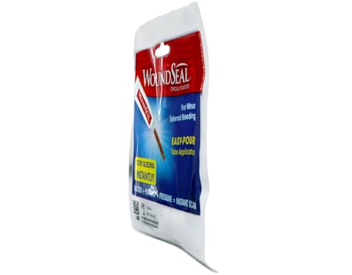 WoundSeal Topical Powder Wound Care First Aid for Cuts, Scrapes and Abrasions Single Use, 4 count (Packaging May Vary) 4 Count (Pack of 1)