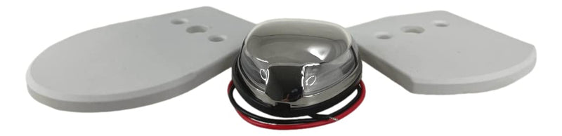 Pactrade Marine Boat Horizontal Mount SS304 Navigation Light 1NM LED Green Starboard Red Port 50LM Light 12m 225 Degrees DC10-30V/2W 2 Types of Mounting Stainless Steel Housing