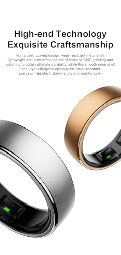 Gen Pro 2 Smart Ring for Men & Women's, Qring with No APP Subscription with Heart Rate, Wireless Chargeing, Sleep Monitoring & Remote Camera Control, Waterproof Ring (Silver, 12) Silver
