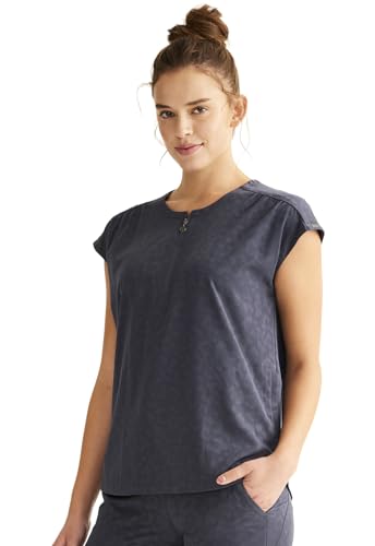 Healing Hands Jayden Scrubs for Women Round Neck Scrub Top 2 Pockets Large Pewter
