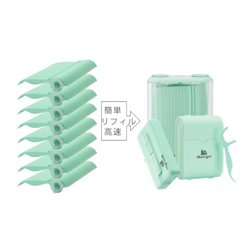 Himgy Twin-Line Floss Picks – 614 Ct. Refillable Dental Picks, Shred-Resistant Tuffloss, Mint, Includes Travel Cases