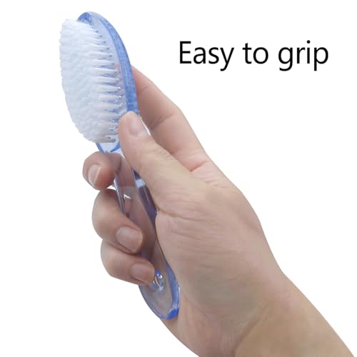 Handle Grip Nail Brush Two Sided Hand Fingernail Cleaning Brush Foot Scrub Brush Soft Stiff Bristles Fingernails Toenails Toes Scrubber Brushes for Men Women Kids, 4 PCS