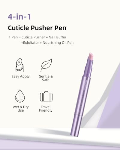 4 in 1 Cuticle Remover Pen – Push, Remove, Buff & Moisturize 2PCS