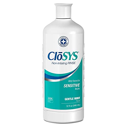 CloSYS Healthy Gums Oral Rinse Mouthwash - 32 Fl Oz & Sensitive Mouthwash, 32 Ounce, Gentle Mint, Alcohol Free, Dye Free, pH Balanced 32 Fl Oz (Pack of 2)
