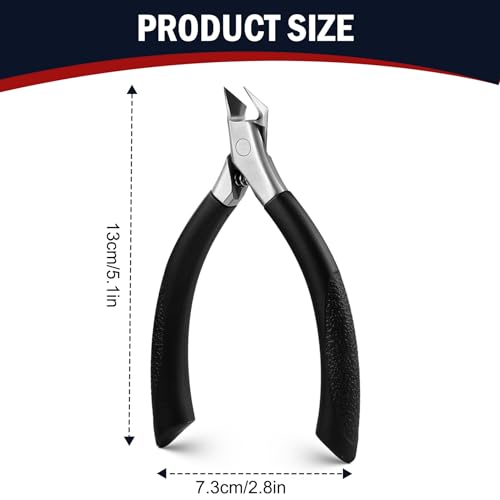 FVION Toenail Clippers for Ingrown Toenail, Straight Nail Clippers for Ingrown Toenails, Professional Ingrown Toenail Treatment for Adults, Seniors, Men and Women (Black) Black