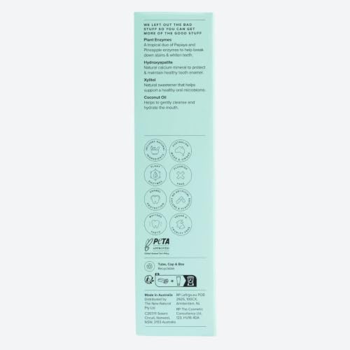 Keeko Super Clean Whitening Mint Toothpaste Natural Enzyme Formula Fresh Mint Flavor, Fluoride-Free, SLS-Free, Peroxide-Free Dentist-Formulated Vegan Oral Care 100ml