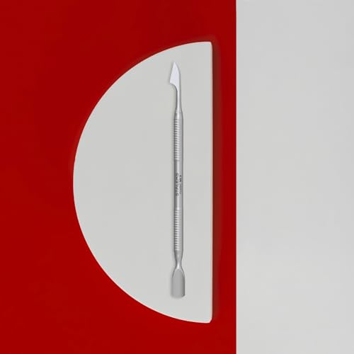 Staleks Classic Manicure Pusher Rounded Type 2 – Pusher and Safe Hatchet-shaped cleaner– Stainless Steel Nail Tool for Home Use Classic Silver