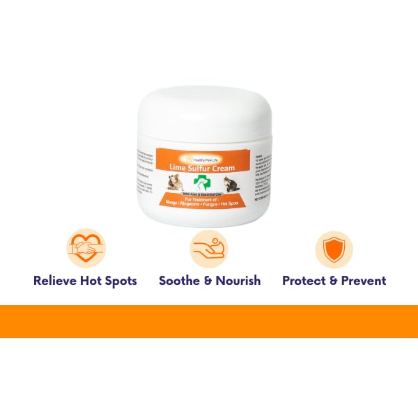 Healthy Paw Life Lime Sulfur Cream (2 oz) and Lime Sulfur Wipes (50 ct) Bundle for Pet Skin Care - for Dogs and Cats