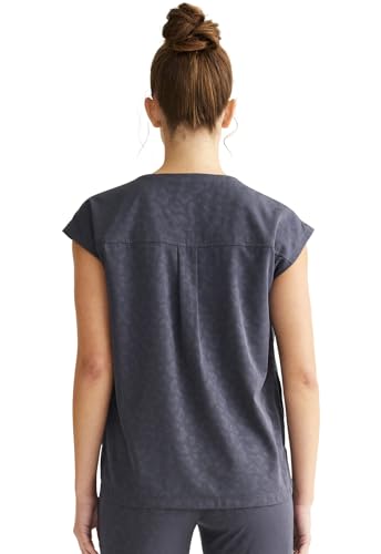 Healing Hands Jayden Scrubs for Women Round Neck Scrub Top 2 Pockets Large Pewter