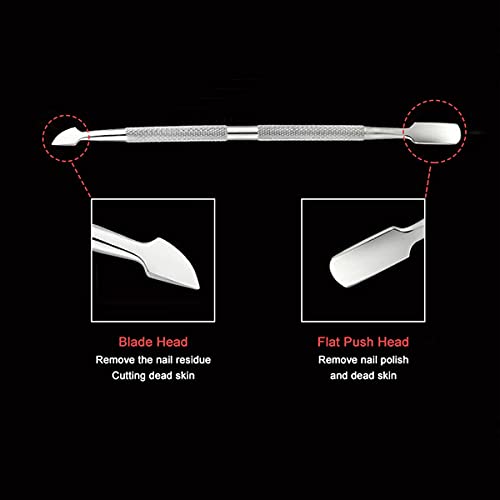 6PCS Cuticle Pusher Set, Stainless Steel Cuticle Remover Kit, Cutter and Trimmer Manicure and Pedicure Tools for Fingernail and Toenails