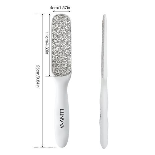 Double-Sided Nickel Foot File, Callus Remover Pedicure Exfoliator (White) White