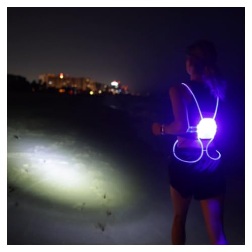 Running Vest for Women, Reflective Running Lights Vest for Night Runners, Running Light Gear Safety Reflective Vest for Men Medium-Large