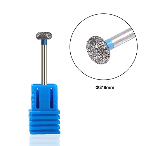 NMKL Electric Round Diamond Drill Bit Cuticle Cleaner 3/32" Nail File Drill Rotary Nail Salon Manicure Pedicure Tool (Medium) Medium