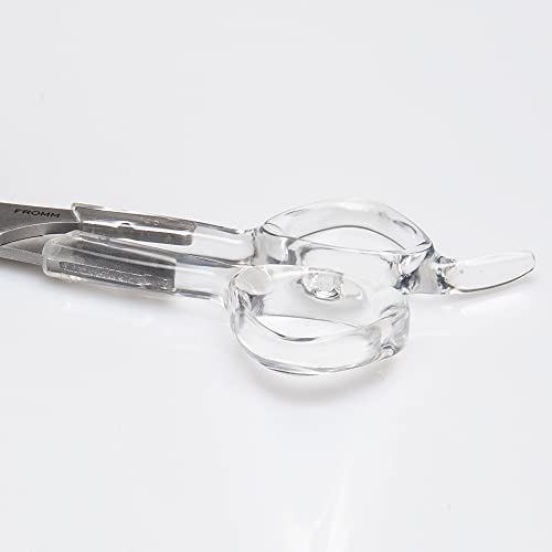 Fromm Professional Venture 5.75" Easy Hair Cutting & Trimming Shears in Clear & Matte Silver Japanese Steel Scissors with Beveled Blade Microserrated Edge for New Salon Stylist & DIY Home Use 5.75” shear
