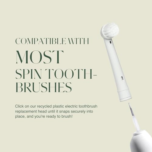 PLUS ULTRA Oral-B Compatible Electric Toothbrush Replacement Heads 4 Pack – Soft Bristles for Sensitive Teeth – Made with Recycled Plastic and Eco-Friendly 1 Count (Pack of 4)
