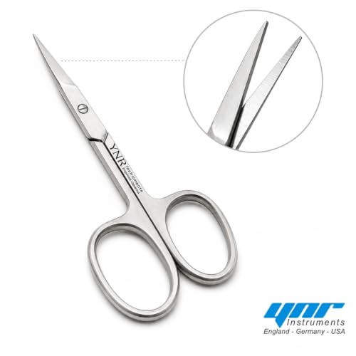 YNR Nail & Eyebrow Scissors, 3.5", Stainless Steel, Cuticle Trimming