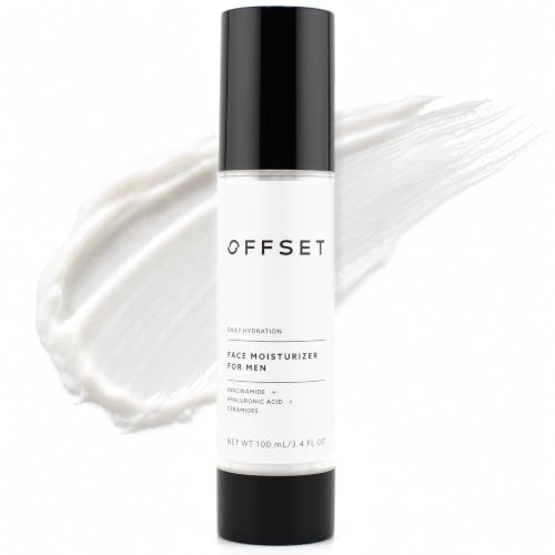 OFFSET Face Moisturizer for Men 100ML / 3.4oz Matte Daily Cream with Niacinamide, Hyaluronic Acid & Ceramides Lightweight, Fragrance-Free Hydration