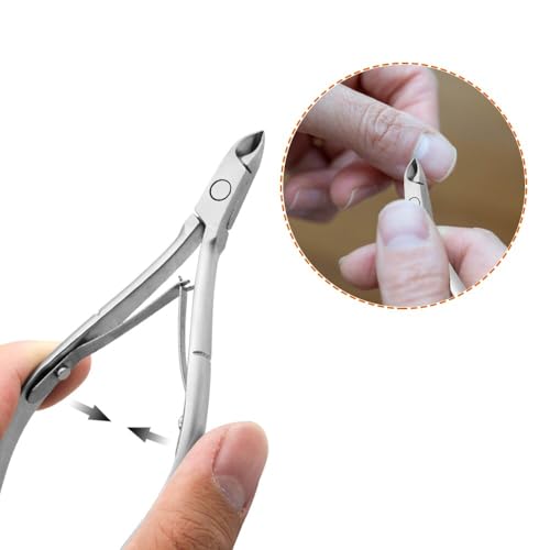 2 Pack Cuticle Nipper Cuticle Remover Cuticle Trimmer Stainless Steel Cuticle Cutter Clipper Nail Tools for Fingernails and Toenails
