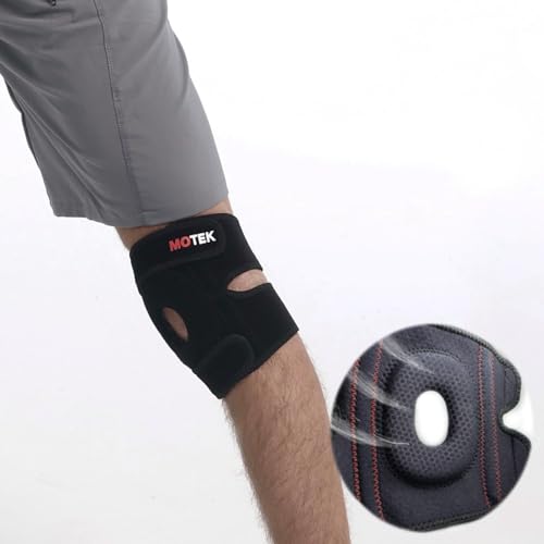 MOTEK Adjustable Knee Support Brace, Dual Straps (size 13-18") | Breathable Material, Stability boost, Extra strength | ACL injury | Meniscus tear