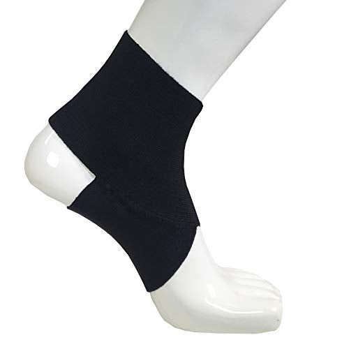 Champion Figure-8 Ankle Support, Light Elastic Compression Brace, Muscle Joint Recovery, Black, Medium