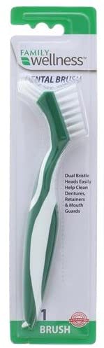 Denture Cleaning Brush, Dual Bristle Heads, with Deep Clean Pick, Assorted Colors - BeesActive Australia