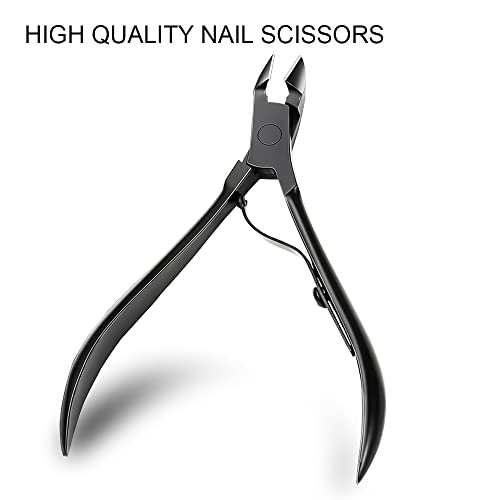 ZIZZON Manicure Set 18 in 1 Professional Pedicure Set Nail scissors Grooming Kit with Leather Travel Case (Black/Yellow) Black Yellow