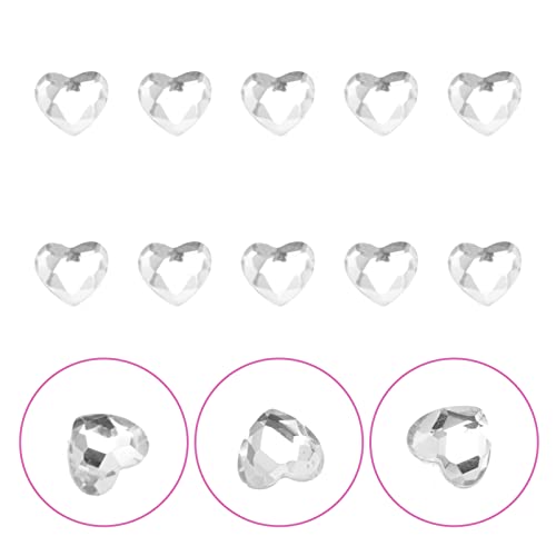 POPETPOP Heart-Shaped Teeth Gems 10Pcs Crystal Tooth Jewelry Removable DIY Teeth Decoration for Festive Occasions and Unique Smile Accessories