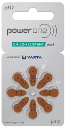 Power One Size 312 Hearing Aid Batteries (80 Batteries) 312 (80 Count)