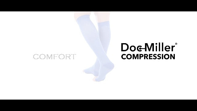 Doc Miller Open Toe Compression Socks 15-20 mmHg for Women & Men Large Regular Beige