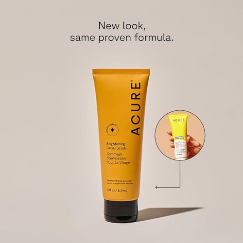 Acure Brightening Facial Scrub - Exfoliating Face Wash - 4 fl oz (2 Pack) 4 Fl Oz (Pack of 2)