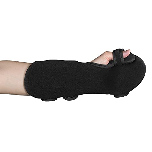 OTC Soft Resting Hand Splint, Night Immobilizer for Wrist, Fingers and Thumb, Stroke Hand, Black, Large/X-Large Large - X-Large Left Hand