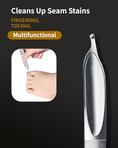 EBEWANLI Curved Nail File, Toenail File for Thick Toenails, 4.9inch Double Sided Metal Nail File, Stainless Steels Toe Nail Files for Thick Nails, Heavy Duty Fingernail File for Men and Woman