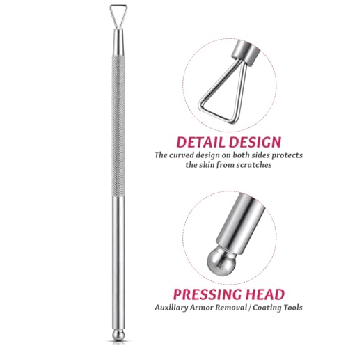 LALAFINA 12 pcs Triangle Cuticle Pusher Set Gel Polish Remover Tool with Ergonomic Grip Nail Art Scraper for Manicure and Pedicure Home Spa Salon Use 13X0.3cmx3pcs Silverx3pcs