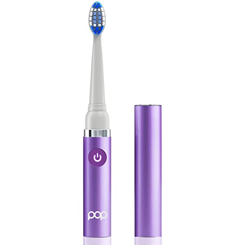 Go Sonic Electric Toothbrush for Adults – 2 Speed (Purple) – Dupont Nylon Bristles – 15,000-30,000 Strokes/Minute w/AAA Battery – Bathroom Essentials & Travel Essentials Purple 1 Count (Pack of 1)