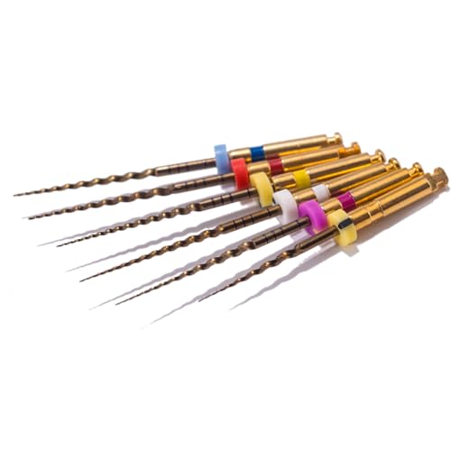 Easyinsmile X-Pro Gold Rotary Files 6PCS Dental Endodontic Niti Root Canal Files (25MM Assorted) 25MM Assorted