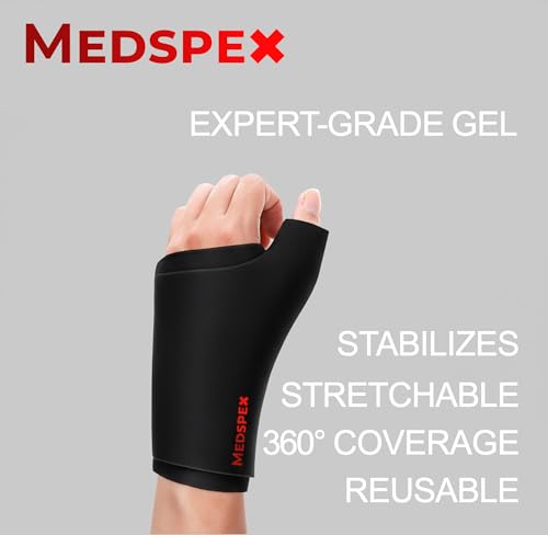 Wrist and Thumb Sleeve [One Size] Hot/Cold Wrap for Ice Pack |Fit for Either Hand Hot & Cold Therapy |Reusable Gel Glove for Injuries, Carpal Tunnel, Arthritis |Healthcare Hot & Cold Therapies