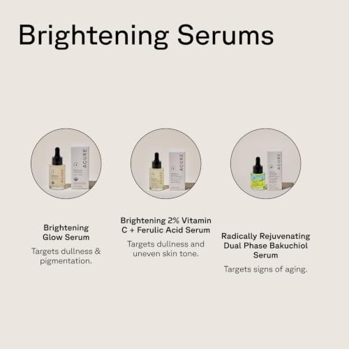 Acure Brightening Glow Serum - Anti Aging Face Serum - 1 fl oz 1 Fl Oz (Pack of 1)