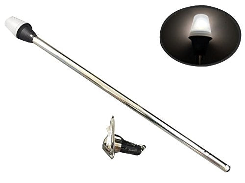 Pactrade Marine All-Round Boat Navigation Lights - 24-Inch Incandescent White Stern Light (Flush Mount, Removable Chrome Plug-in Base) - Boat Accessories for Pontoon, Yacht, Kayak Incandescent 24" - Removable Chrome Plug-in Base - BeesActive Australia