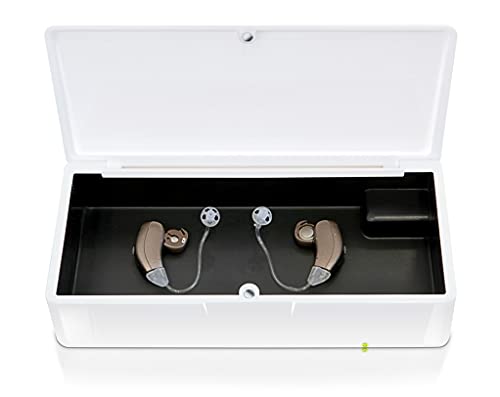 PerfectDry | Electronic Hearing Aid Dryer Dehumidifier | Dry Box Accessory Storage Case | Removes Sweat & Moisture from Hearing Aids, Airpods, Wireless Earbuds, Ear Amplifiers, Cochlear Implants
