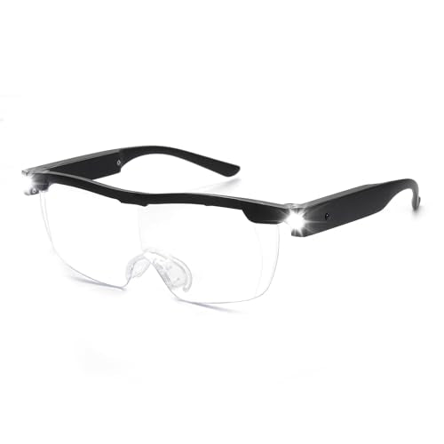 OKH 200% Bright LED Readers glasses lighted led magnifying eyewear strong magnifying glasses with light for close work reading