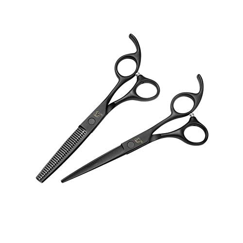 Patented Premium Hair Cutting Scissors & Thinning Shears - Professional Barber Scissors Kit for Women & Adults - Sharp Hair Shears for Hair Cutting & Thinning