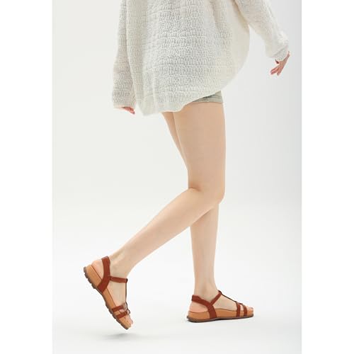 Women's Orthopedic Walking Sandals with Arch Support and Adjustable Ankle & Foot Straps, Comfortable for Everyday Wear 8 Brown